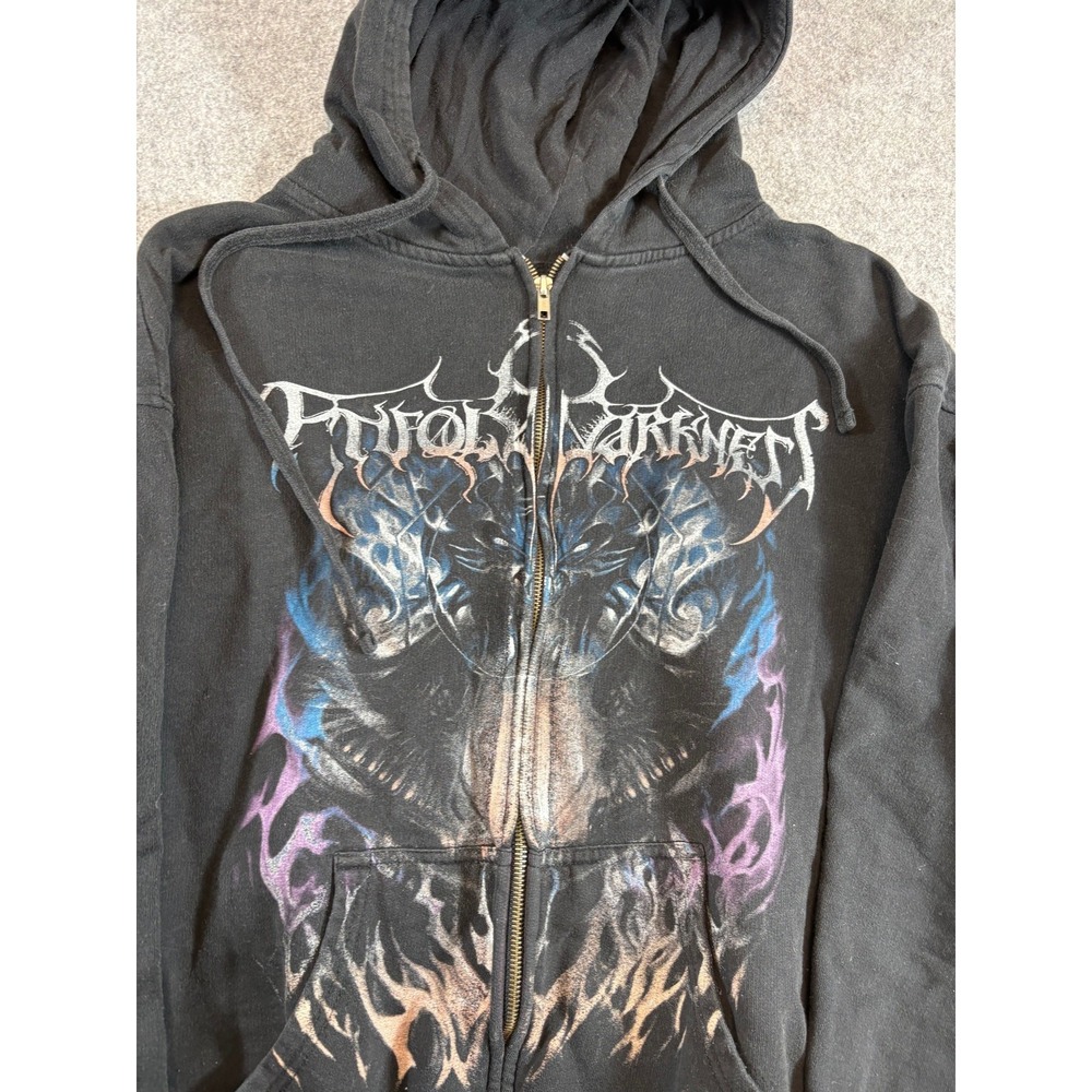 Vintage Enfold Darkness Sweatshirt Mens XL Black Rare Death Tech Metal Hardcore
